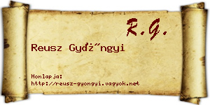 Reusz Gyöngyi névjegykártya